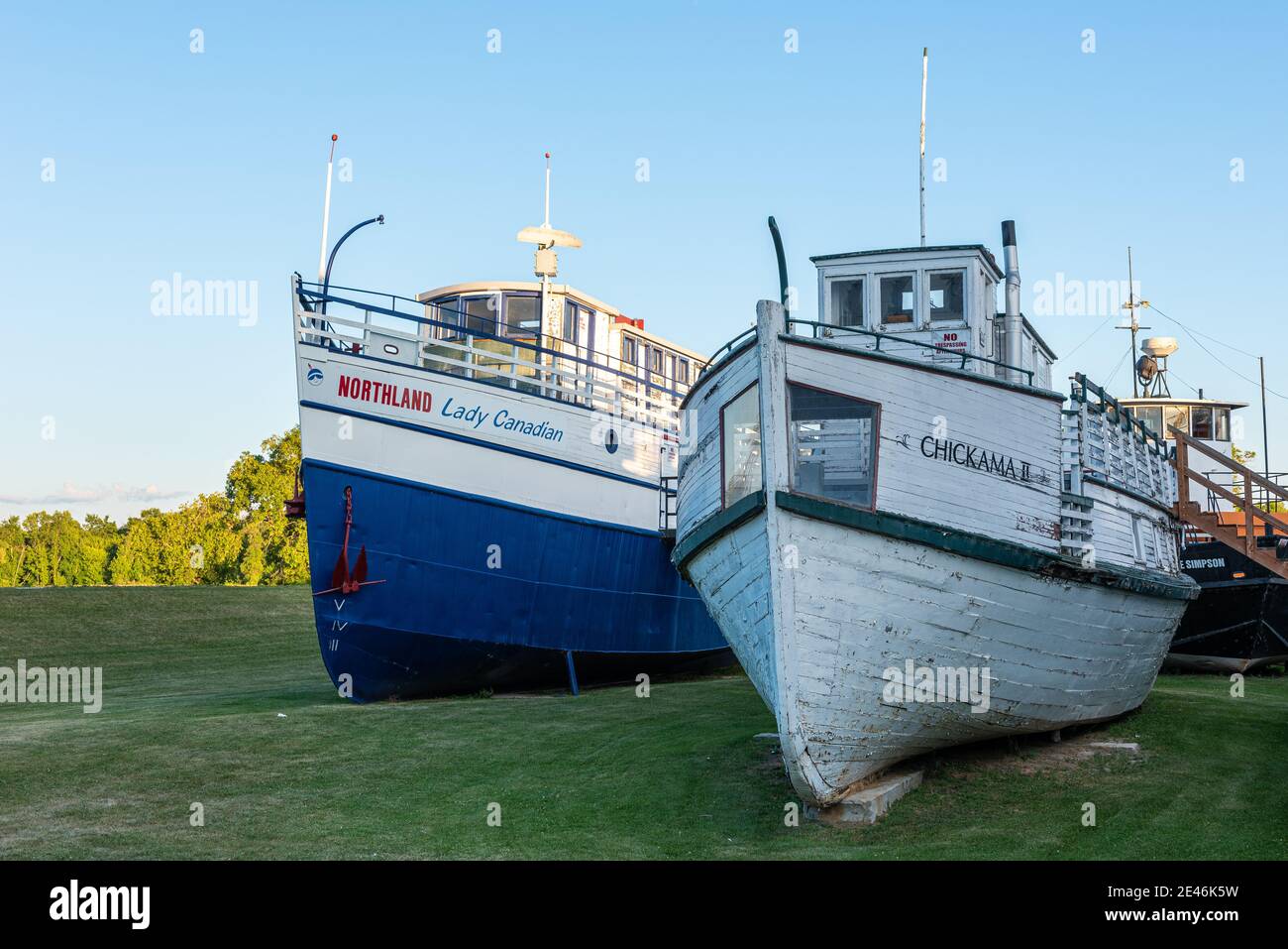 Boote des Marinemuseums von Manitoba in der Stadt Von Selkirk Stockfoto