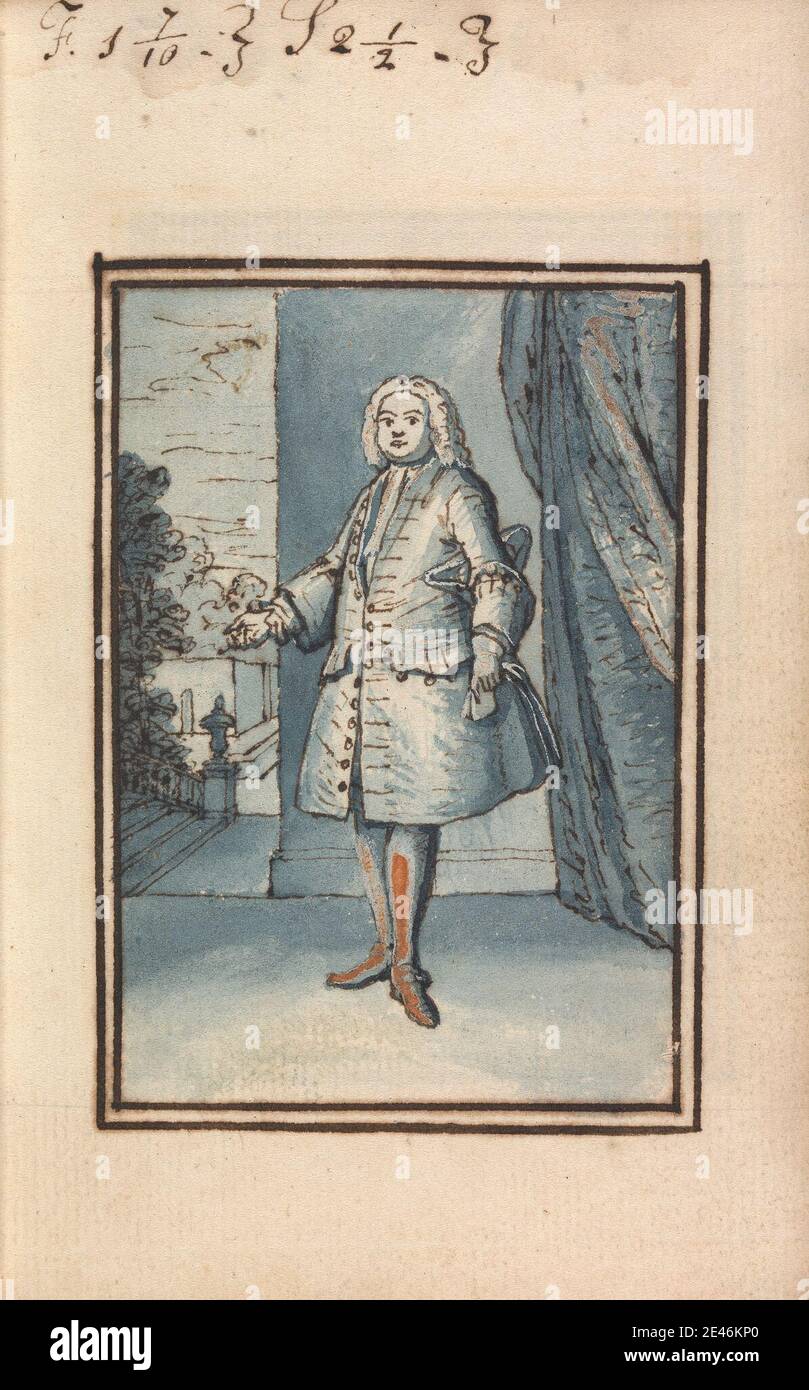 Thomas Bardwell, 1704â € "1767, britische, Album Zeichnung, ca. 1730. Aquarell mit Stift und brauner Tinte über Graphit. Stockfoto