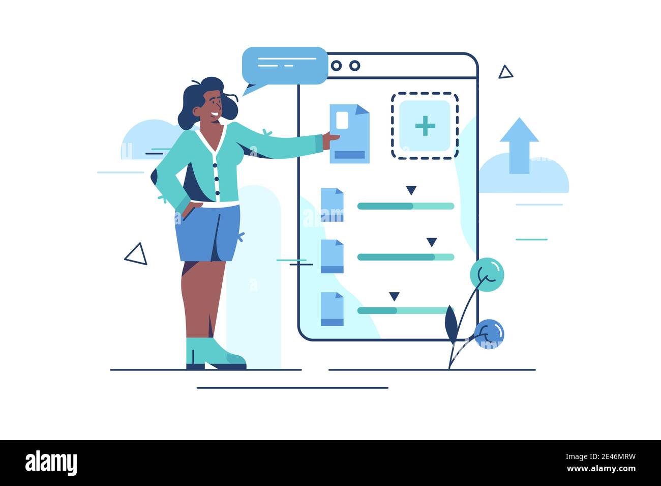 Hochladen von Dateien Stock Vektor