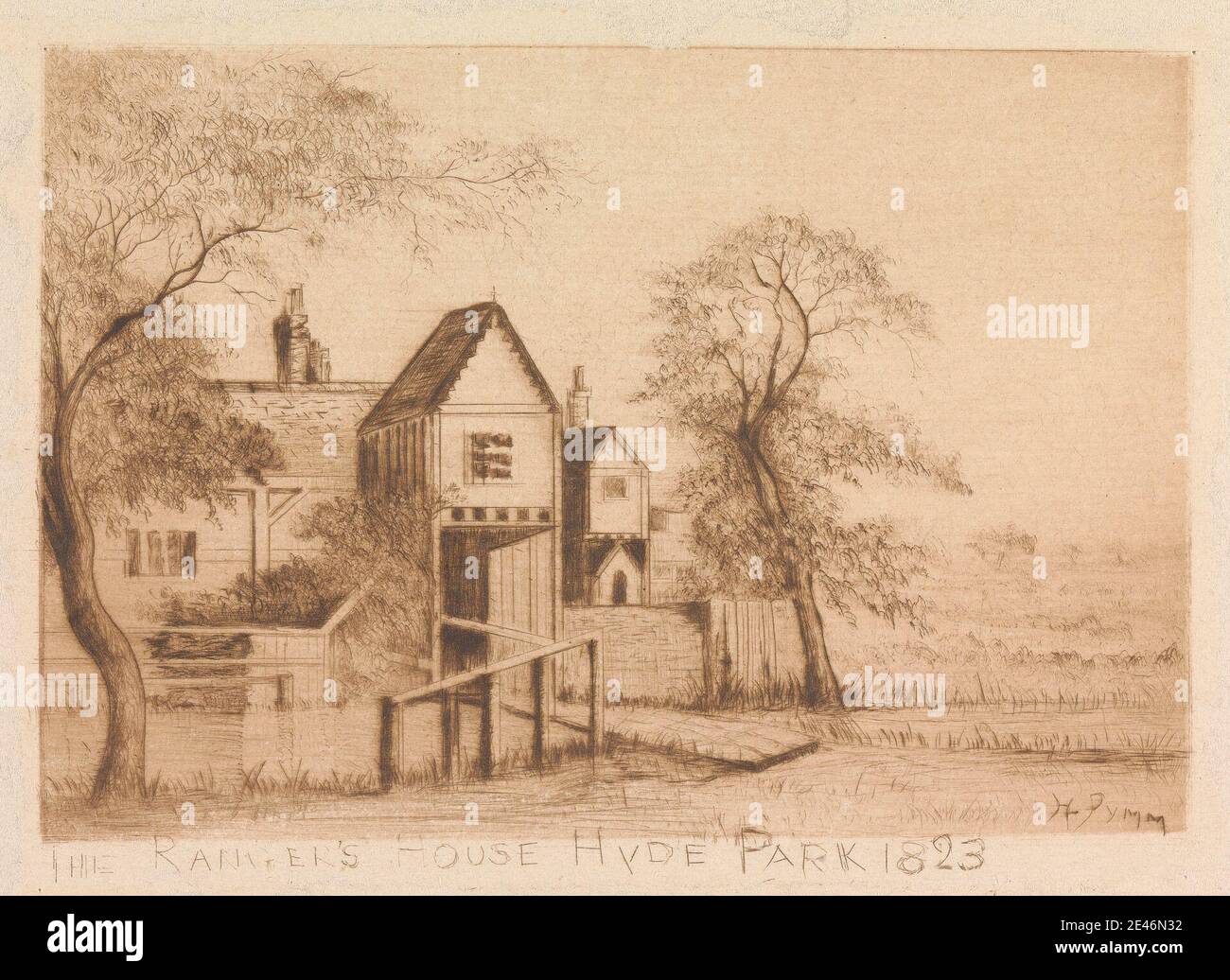 H. Pymm, aktiv 1823, The Ranger's House, Hyde Park, 1823. Ätzen. Stockfoto