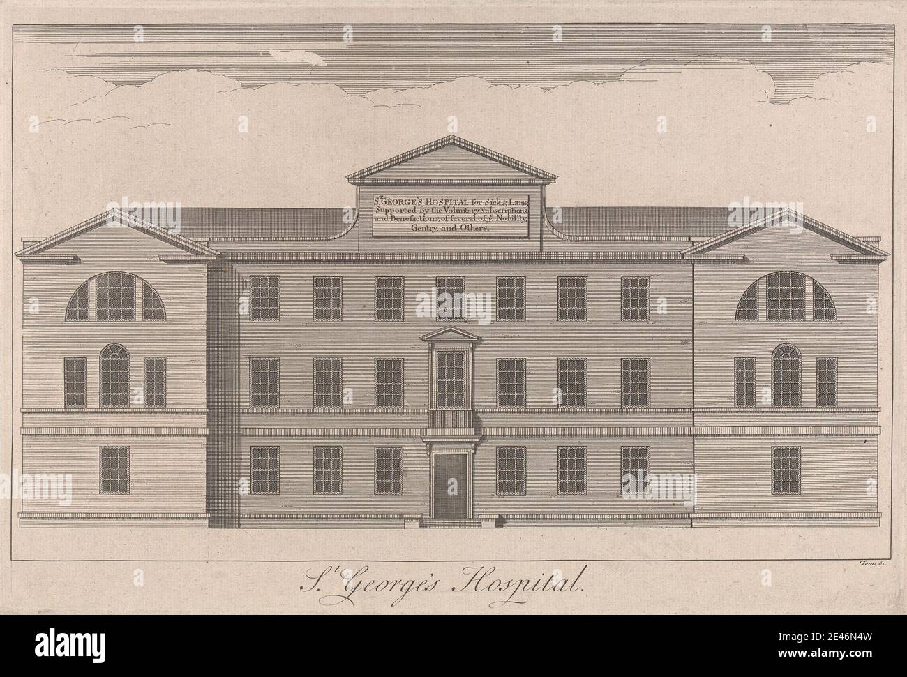 William Henry Toms, ca. 1700â €“ ca. 1750, britisch, St. George's Hospital, undated. Gravur. Stockfoto