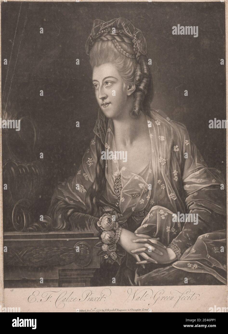 Valentine Green, 1739–1813, Britin, Frau Lemaistre. Mezzotint. Public Domain Stockfoto