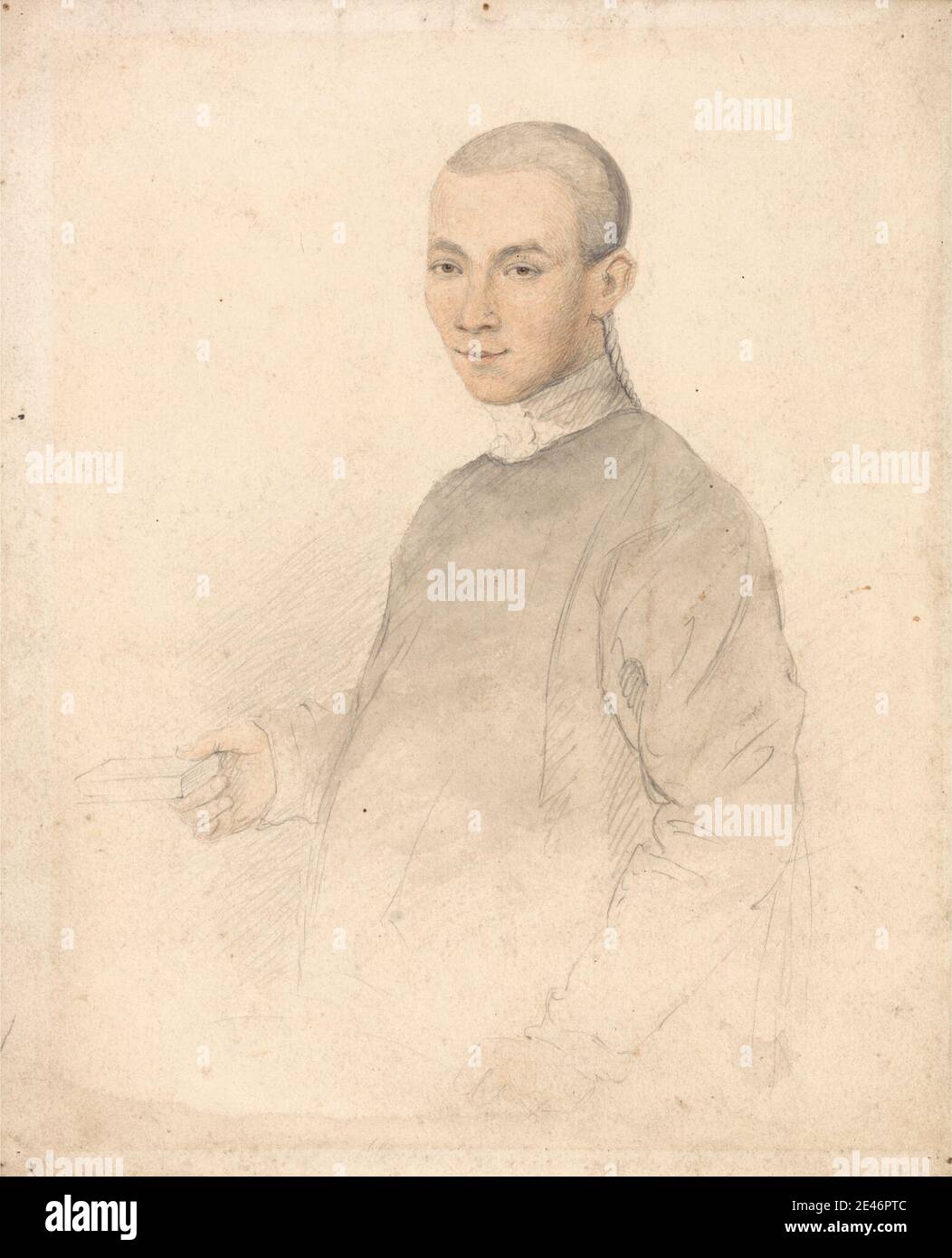 Zugeschrieben William Alexander, 1767–1816, Brite, EIN junger chinesischer Gelehrter, 1792 bis 1794. Aquarell mit Graphit auf dickem, leicht strukturiertem, cremefarbenem Wove-Papier. Buch, Chinesisch, Figurenstudie, Mann, Gelehrter Stockfoto