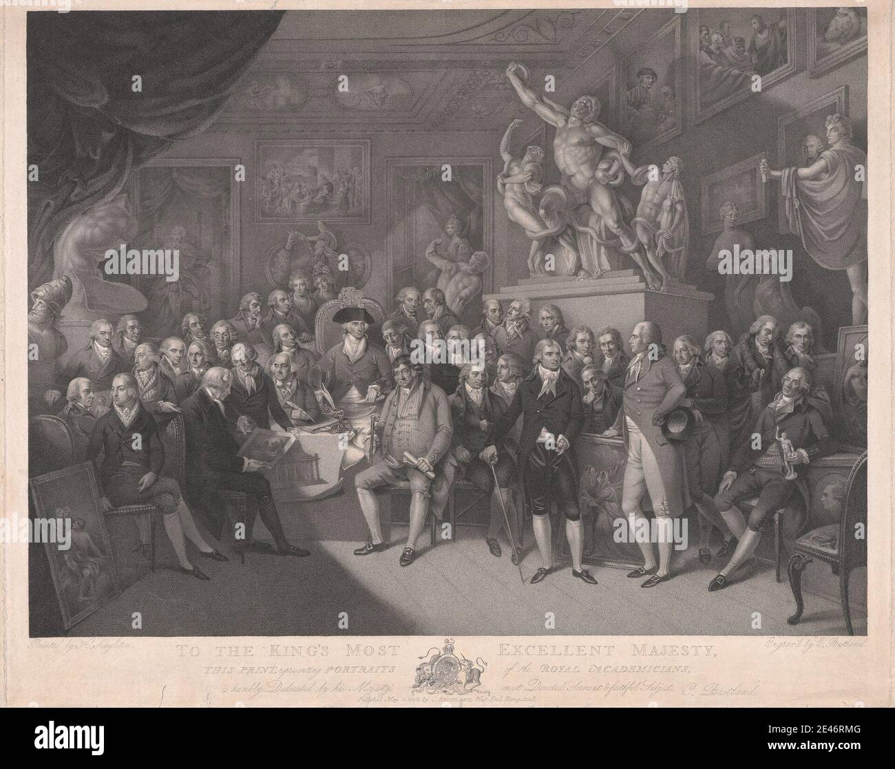 Charles Bestland, 1763–ca. 1837, Britisch, Porträts der Royal Academicians, 1802. Stichgravur. Public Domain Stockfoto
