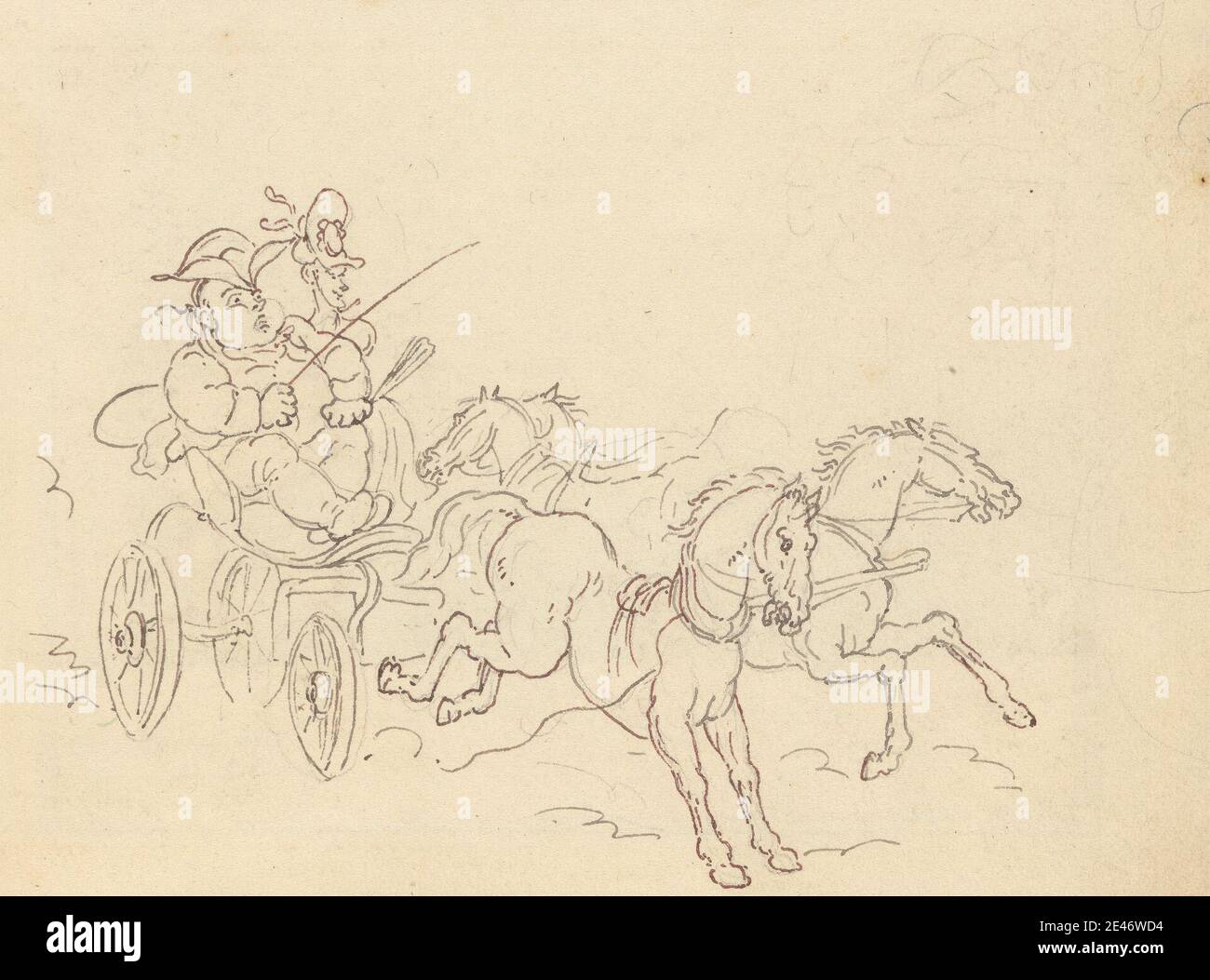 Thomas Rowlandson, 1756–1827, britisch, Album Drawing, undated. Graphit und Feder und Tinte auf mittelschwerem, leicht strukturiertem, cremefarbenen Papier. Public Domain Stockfoto