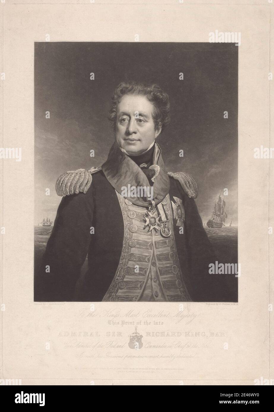Charles Turner, 1774–1857, Britischer Admiral Sir Richard King, 1835. Mezzotint. Public Domain Stockfoto