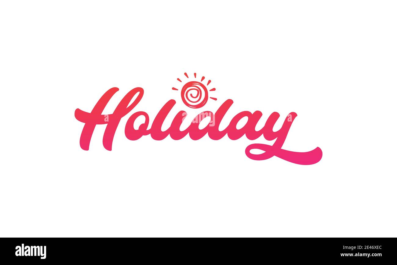 Schriftzug Urlaub mit Sun Art Logo Symbol Symbol Vektor Grafik Design Stock Vektor