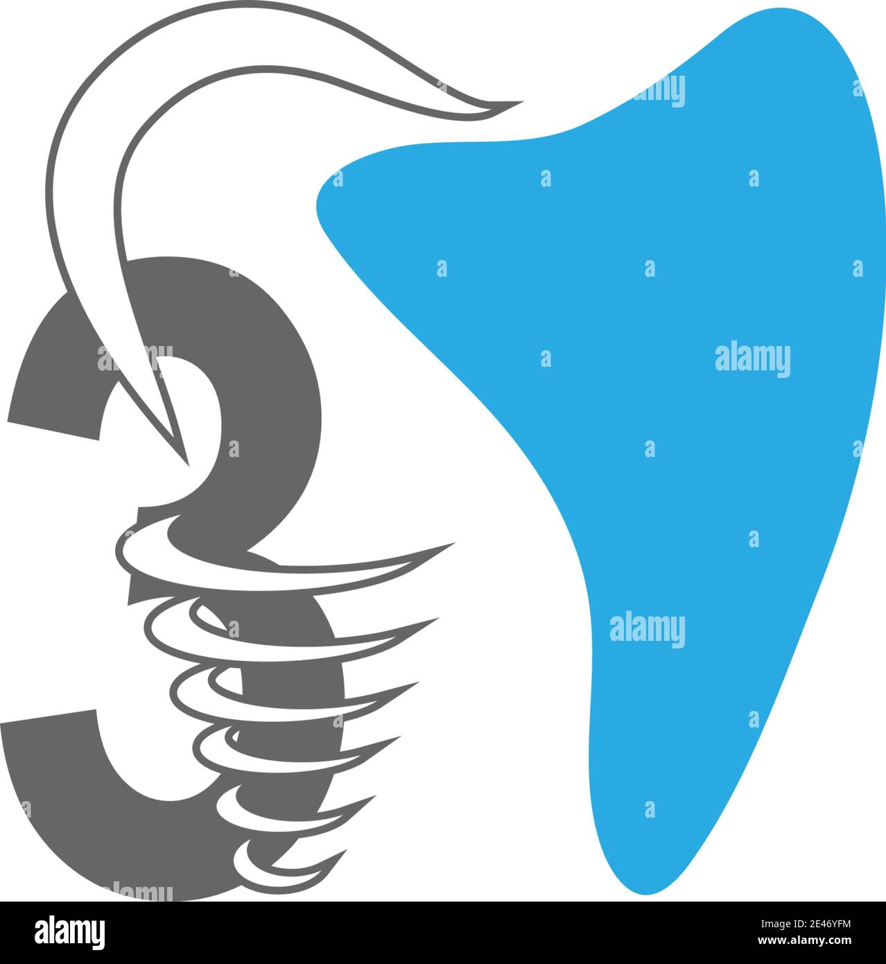 Nummer 3 Logo-Symbol mit dentalen Design Illustration Vektor Stock Vektor