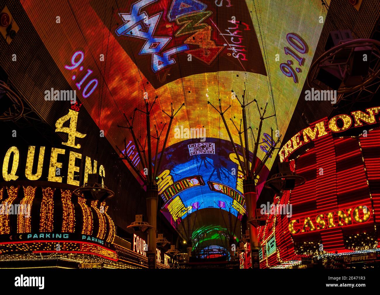 Downtown After Dark Illumination, Las Vegas, Nevada, USA Stockfoto