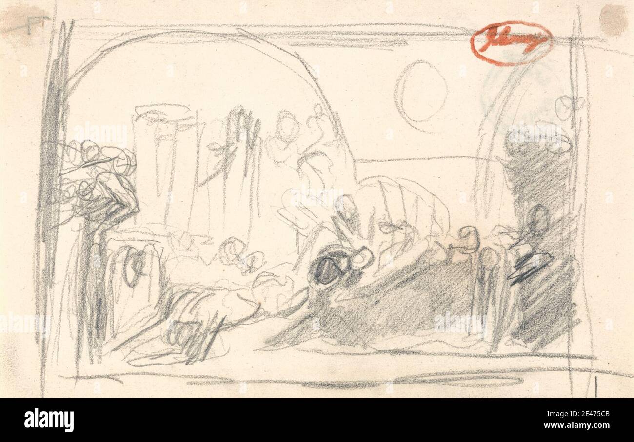 George Romney, 1734–1802, britisch, Howard Visiting a Prison, undated. Graphit auf Medium, leicht strukturiert, cremefarbene Wove Papier. Bögen, Strafanstalt, historisches Subjekt, Gefängnis Stockfoto