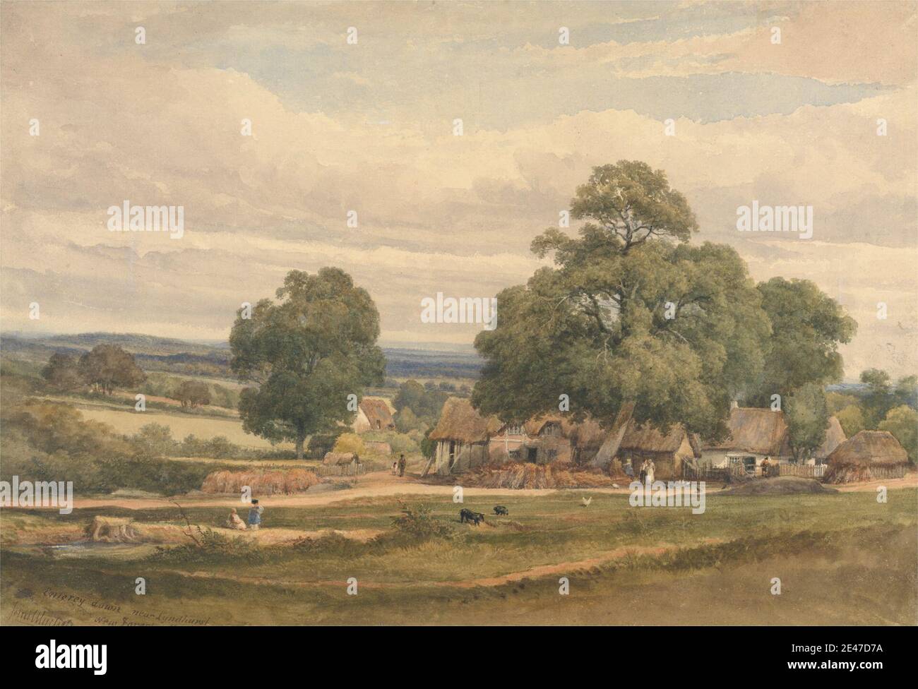 C. John M. Whichelo, 1784–1865, britisch, Emerey Down near Lyndhurst, New Forest, Hants, undated. Aquarell und Graphit auf mittelschwerem, leicht strukturiertem, cremefarbenen Papier. Public Domain Stockfoto
