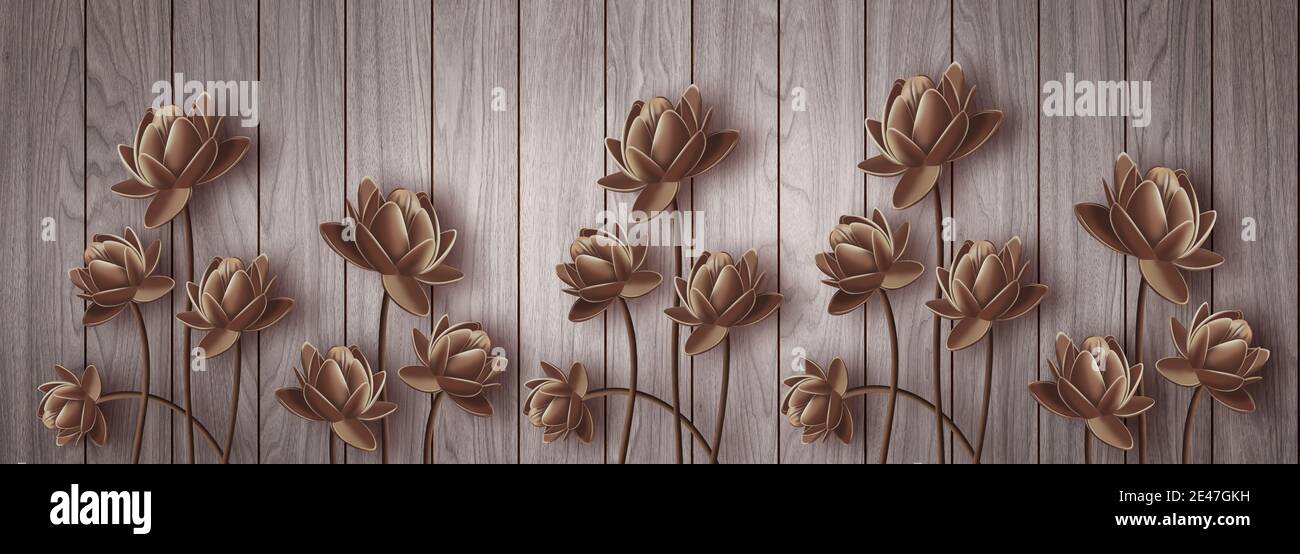 3D Tapete Hintergrund, Holz Hochwertige Hexagon Rendering dekorative Wandbild Tapete Illustration, 3D Blume Wohnzimmer Tapete. Stockfoto 3D Tapete Hintergrund, Holz Hochwertige Hexagon Rendering dekorative Wandbild Tapete Illustration, 3D Blume Wohnzimmer Tapete. Stockfoto