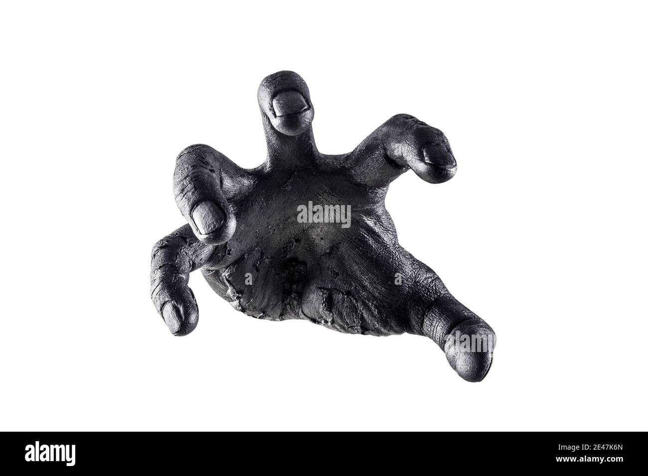 Gruselige Zombie Hand isoliert auf weißem Hintergrund mit Clipping Pfad Stockfoto