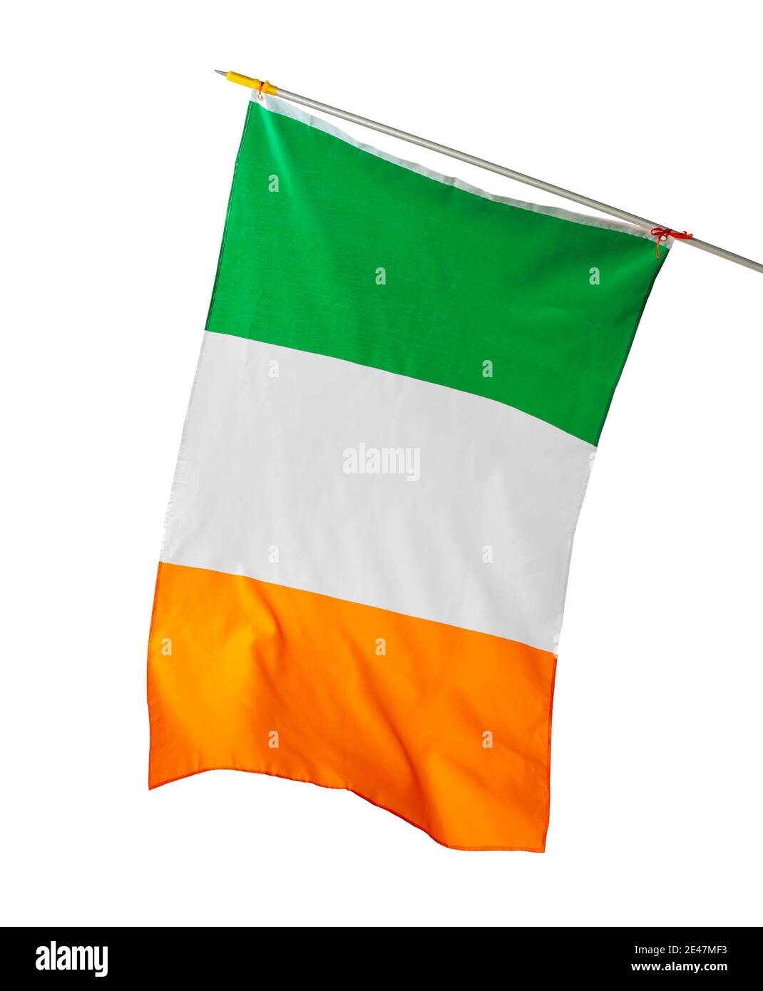 Nationalflagge von Irland isoliert auf weißem Hintergrund Stockfoto