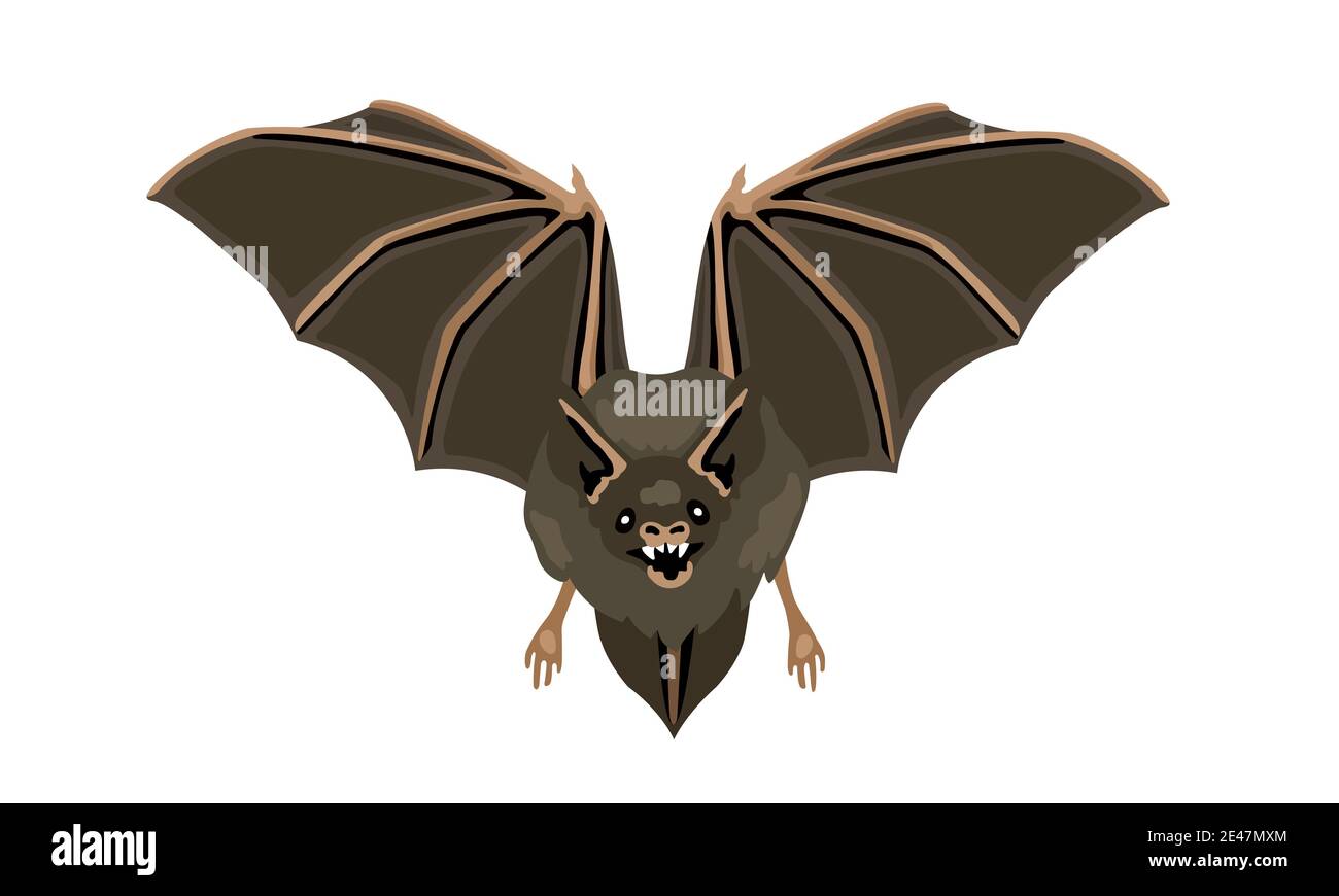 Fliegende Fledermaus Horror halloween-Symbol. Krankheitsträger Tiere 