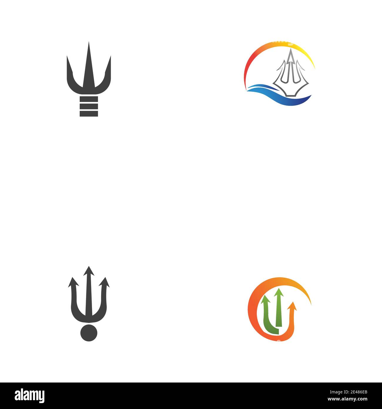 Design der Trident Logo-Vorlage für Vektorsymbole festlegen Stock Vektor