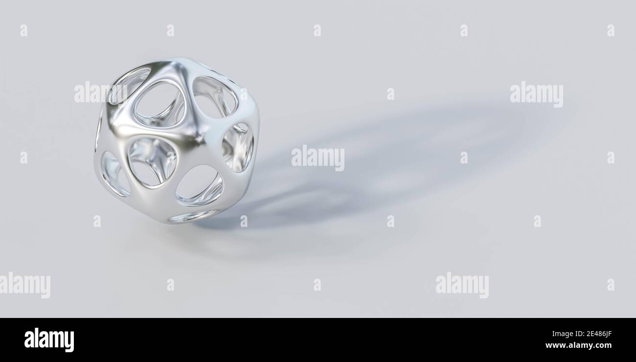 Silber abstrakte geometrische Form 3d Rendering Illustration Stockfoto