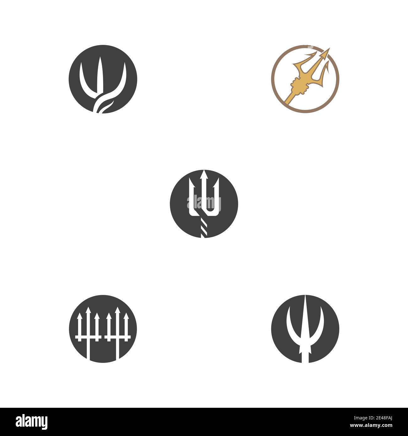 Design der Trident Logo-Vorlage für Vektorsymbole festlegen Stock Vektor