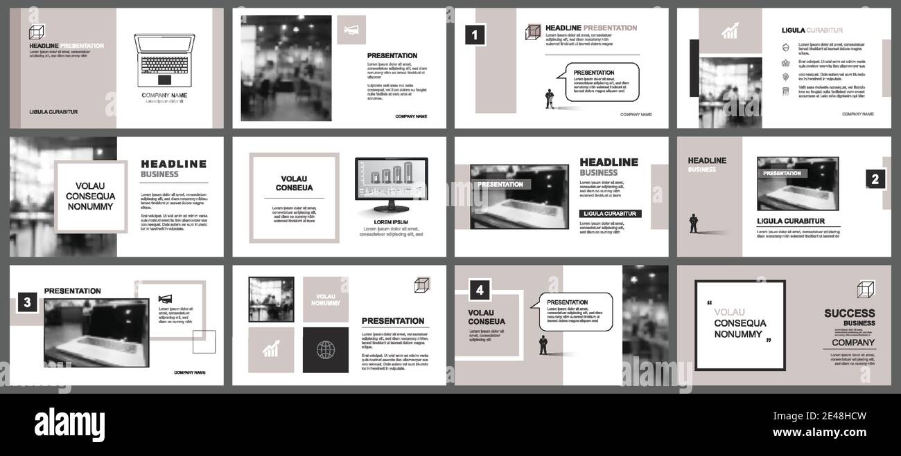 Vorlage für Präsentation und Folienlayout. Design braun Pastell Hintergrund. Verwendung für Geschäftsjahresbericht, Flyer, Marketing, Broschüre, Werbung, Broschüre Stock Vektor Vorlage für Präsentation und Folienlayout. Design braun Pastell Hintergrund. Verwendung für Geschäftsjahresbericht, Flyer, Marketing, Broschüre, Werbung, Broschüre Stock Vektor