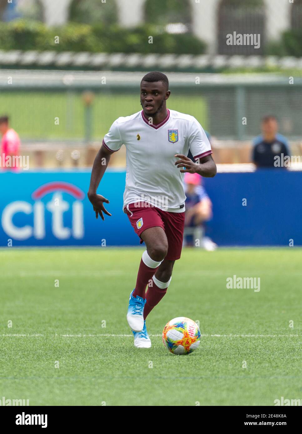HKFC Citi Soccer sevens Hong Kong. Aston Villa vs Singapore Cricket Club.Dominic Revan in Aktion Stockfoto