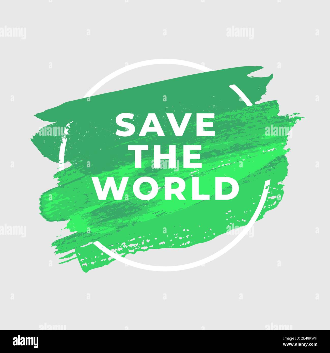 Speichern Sie die Welt Ökologie Aquarell Kunst Pinsel malen abstrakten Hintergrund. Stock Vektor