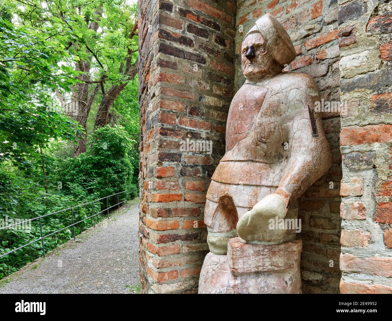 Legende, Legende, Steinerene Mann, der Steinerne Mann, Stoinernen Ma, D'Stoinerne Ma, der Stoinerne Mo, Stadtmauer, Stadtmauer, Schwedenstiege, Sehenswürdigkeit, historischer Ort von Interesse, Ort von Denkmal, Denkmal, Denkmalschutz, aufgeführt, historische Altstadt, Altstadt Stockfoto