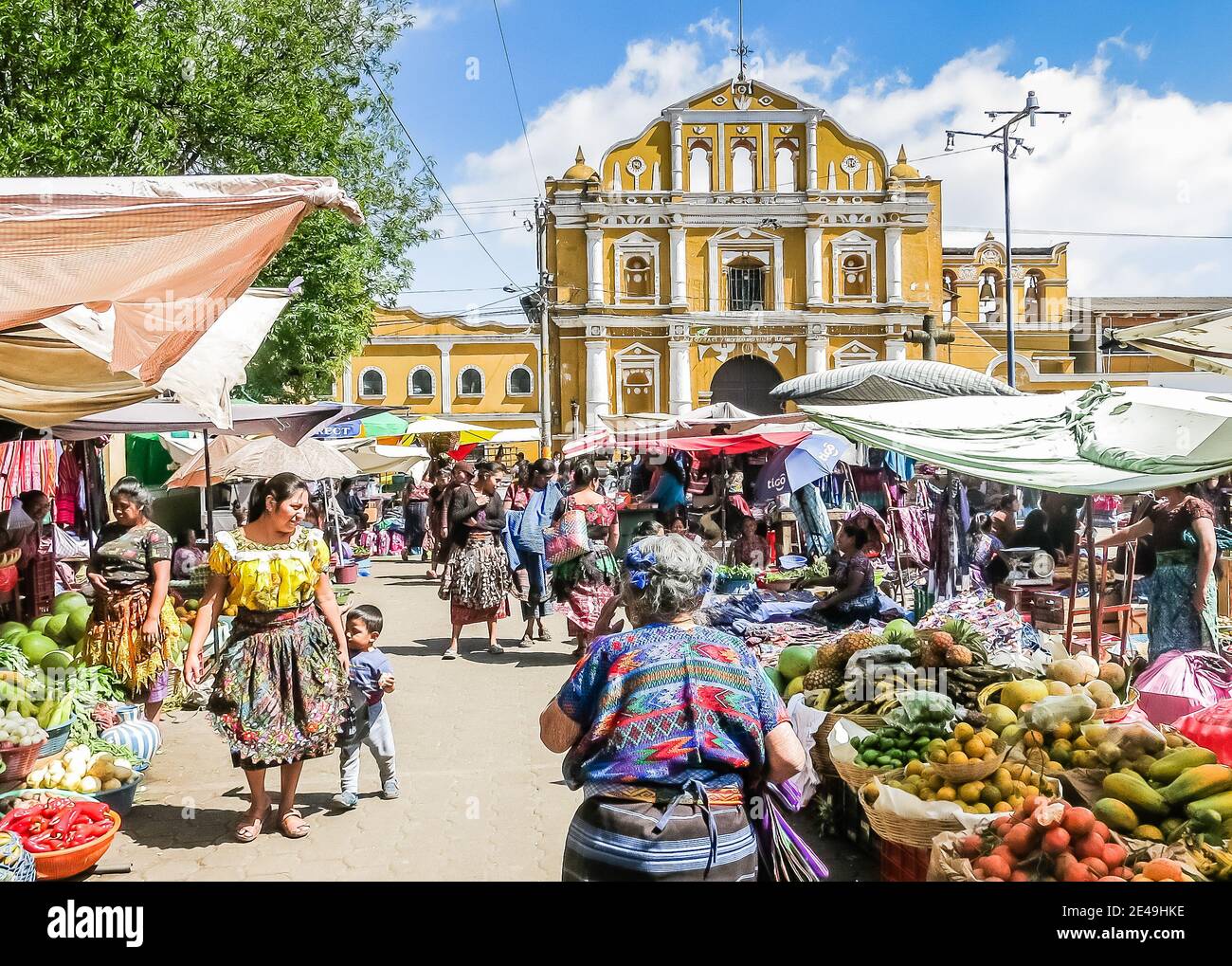 Guatemala, Sacatepequez Abteilung, Santa Maria de Jesus, Dorf in der Nähe von Antigua Guatemala, Sundday Markt Stockfoto