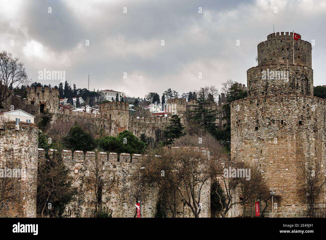Rumeli Festung im Frühling. Istanbul, Türkei. Winterblick Stockfoto