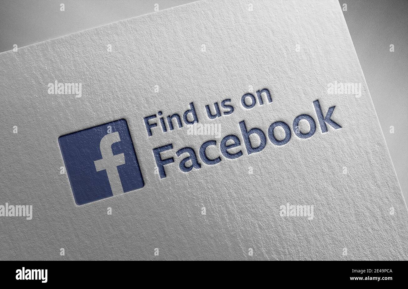 facebook-Logo auf Papier Stockfoto