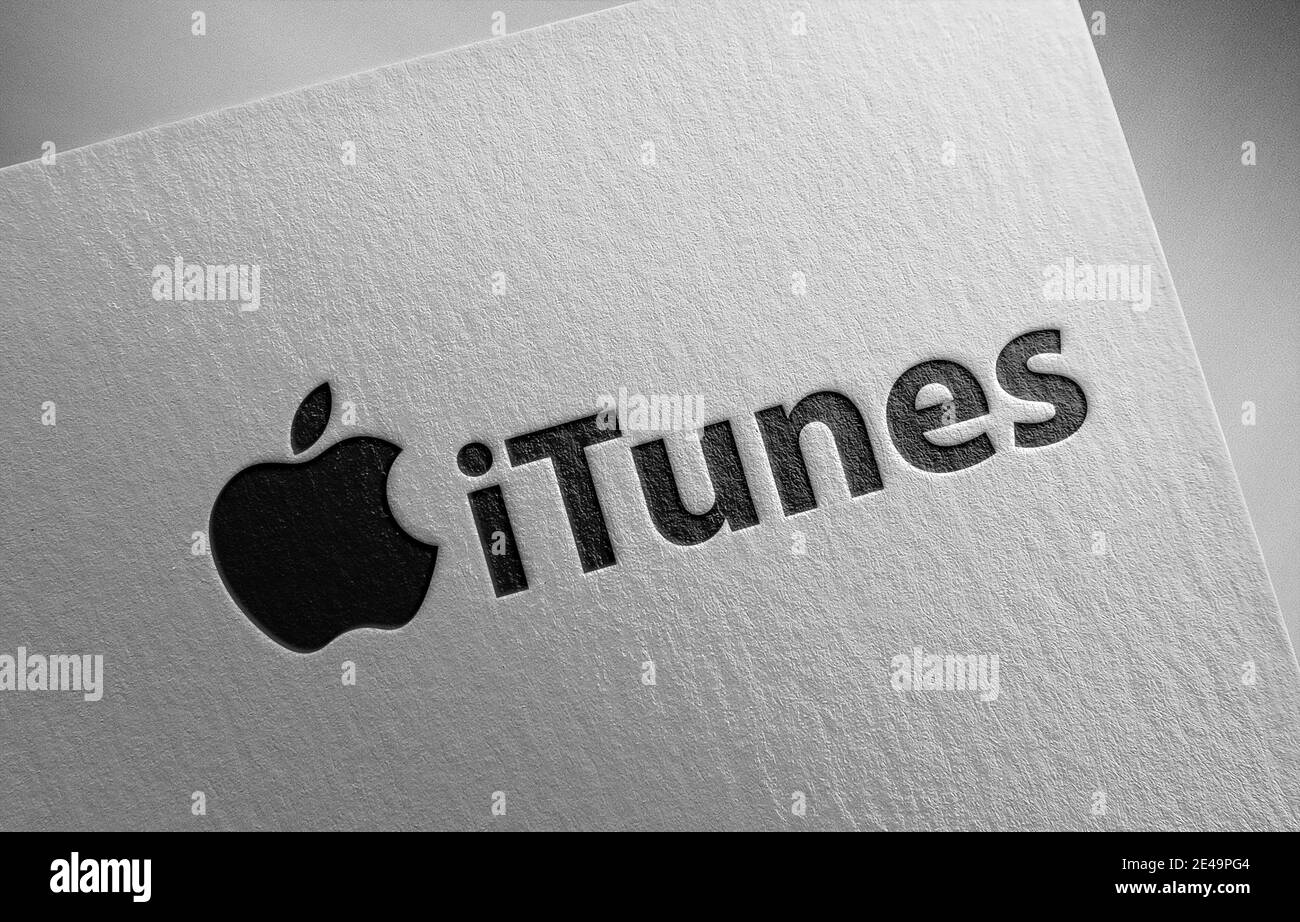 apple itunes Logo auf Papier Stockfoto