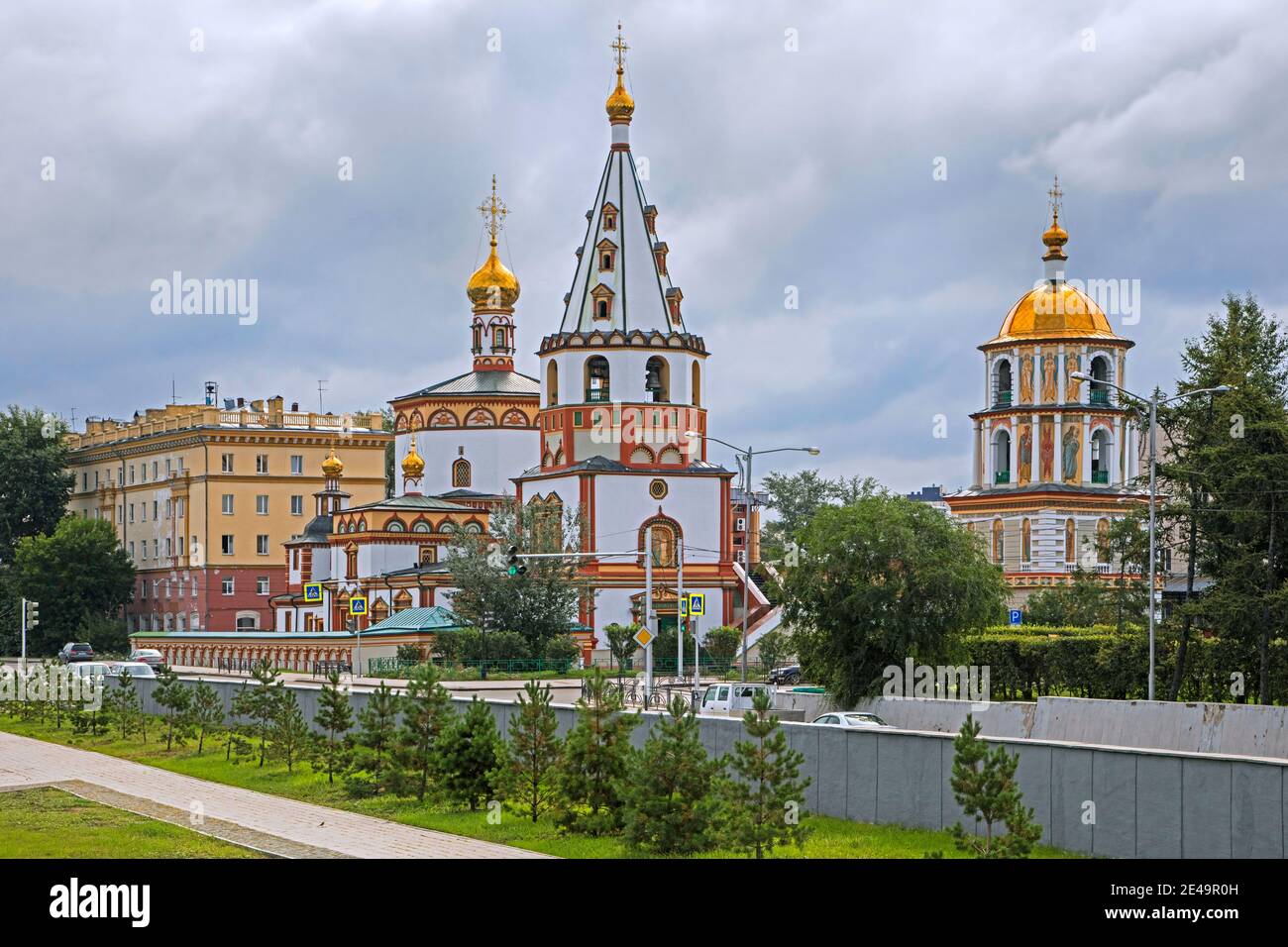 18. Jahrhundert Epiphanie-Kathedrale, Russisch-Orthodoxe Kirche in der Stadt Irkutsk, Südsibirien, Russland Stockfoto