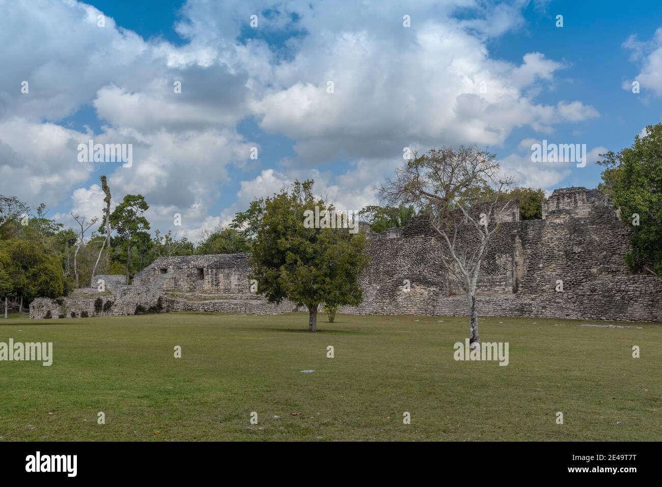 Die Ruinen der antiken Stadt von Kohunlich, Quintana Roo, Mexiko Stockfoto