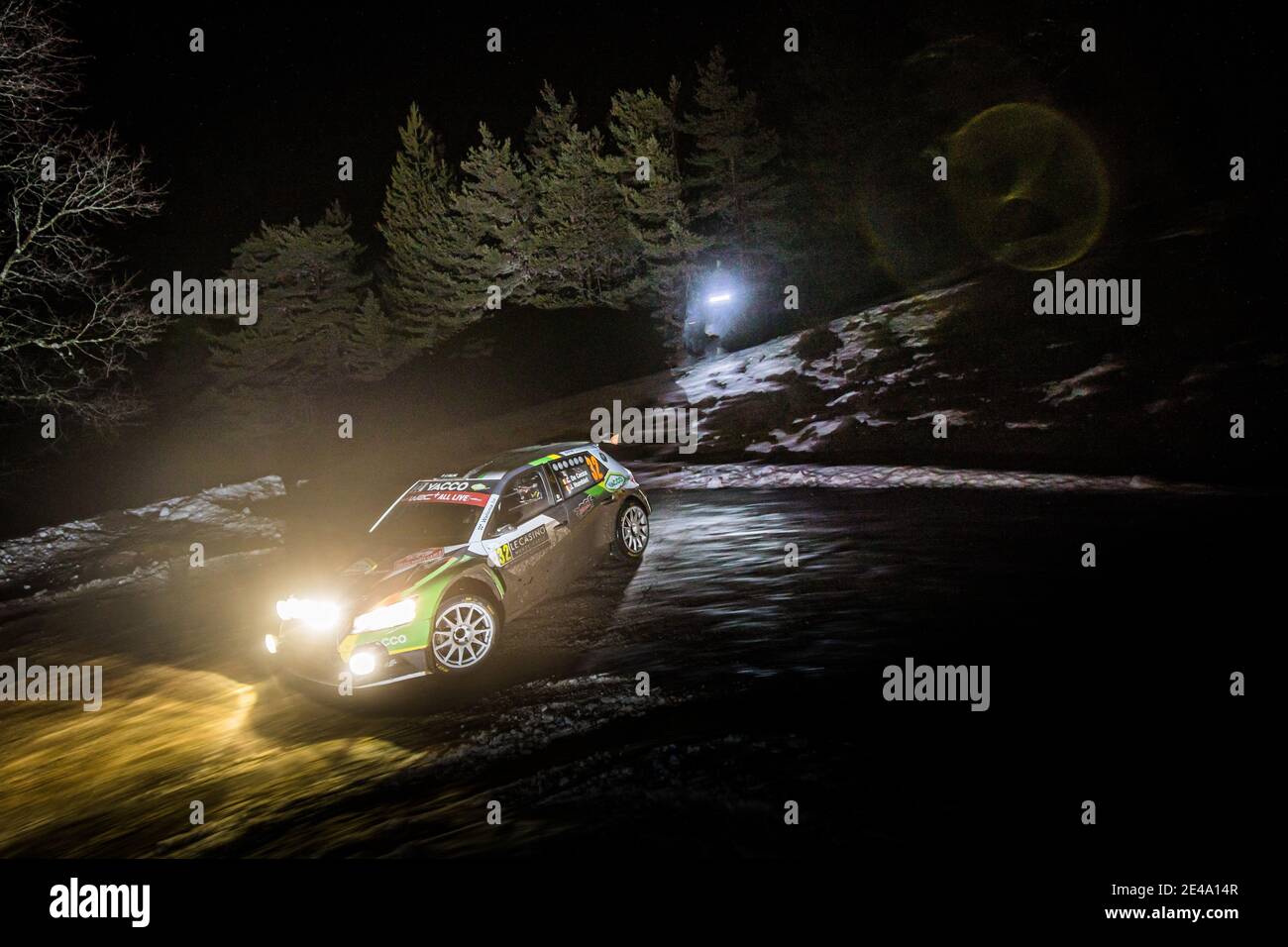 31 Cedric DE CECCO, Jerome HUMBLET (Bel), CEDRIC DE CECCO (Bel), SKODAFabia Evo, RC2 Rally2, Aktion während der WRC World Rally Car Championship 2021, Rallye Monte Carlo am 20. Bis 24. Januar 2021 in Monaco - Foto Bastien Roux / DPPI / LiveMedia Stockfoto