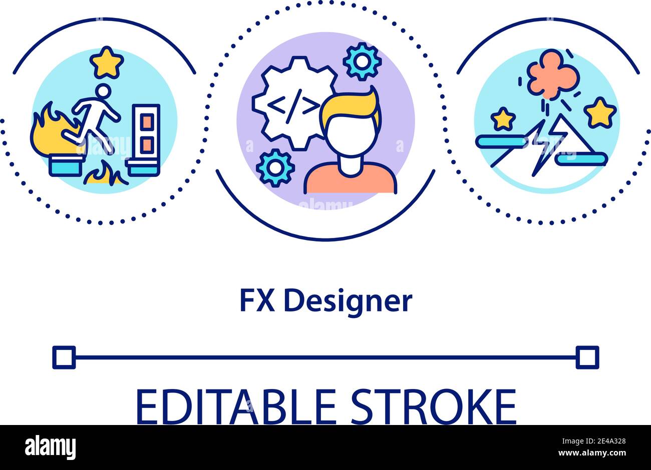 FX Designer Concept Icon Stock Vektor