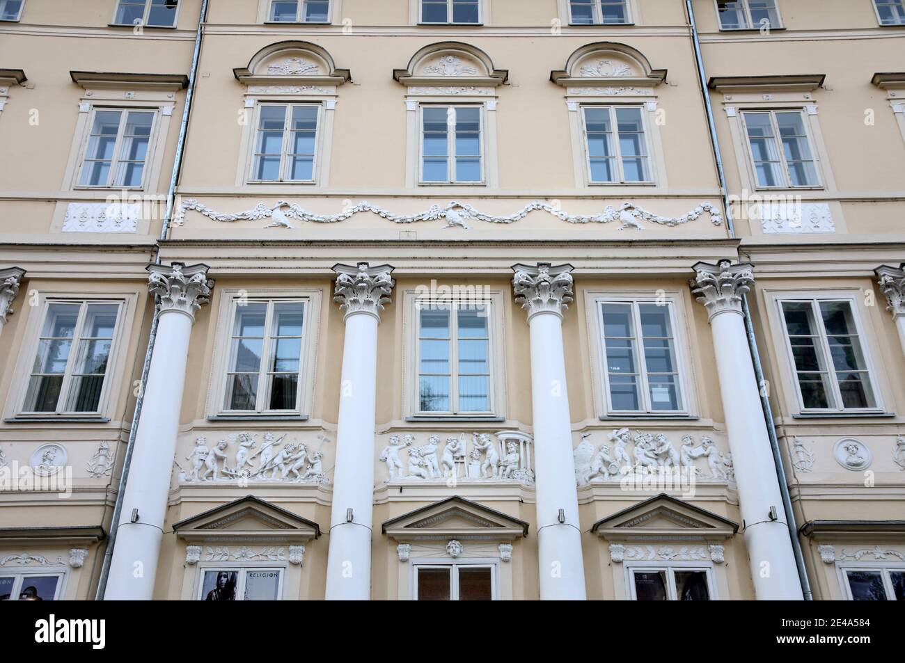 Biedermeier Architektur des Souvan Hauses in Ljubljana Stockfoto