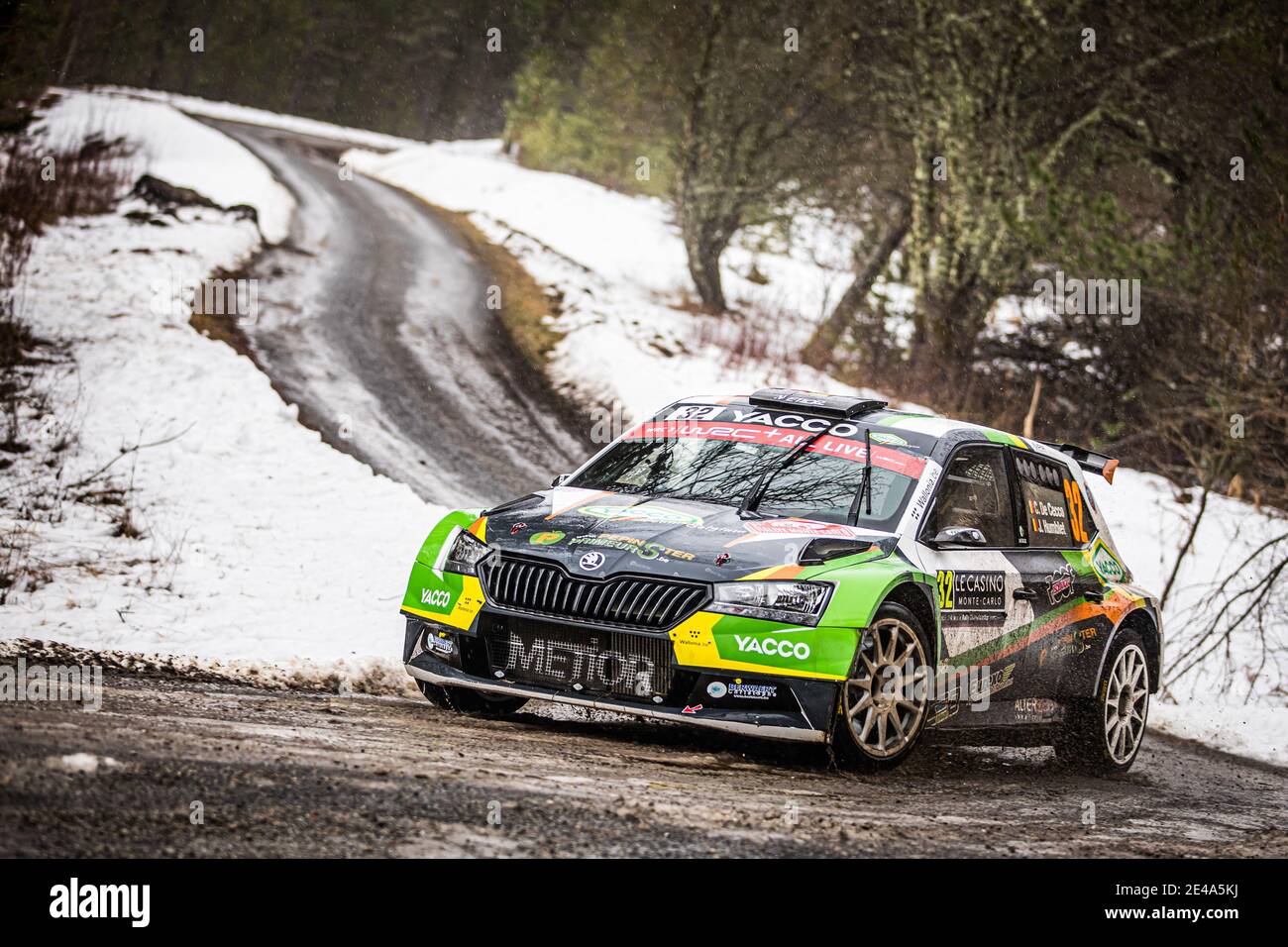 31 Cedric DE CECCO, Jerome HUMBLET (Bel), CEDRIC DE CECCO (Bel), SKODAFabia Evo, RC2 Rally2, Aktion während der WRC World Rally Car Championship 2021, Rallye Monte Carlo am 20. Bis 24. Januar 2021 in Monaco - Foto Bastien Roux / DPPI / LiveMedia Stockfoto