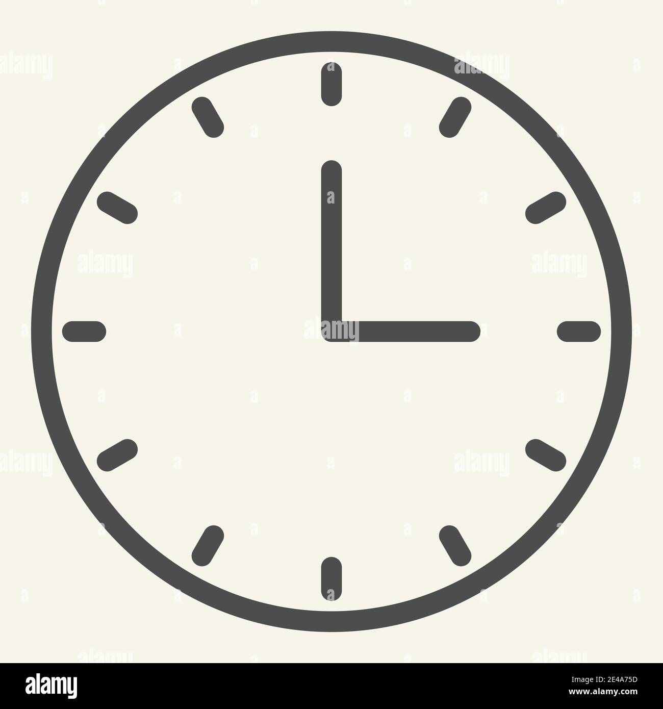 Uhrzeilensymbol. Zeitvektordarstellung isoliert auf weiß. Watch outline Stil Design, für Web und App entwickelt. Eps 10. Stock Vektor