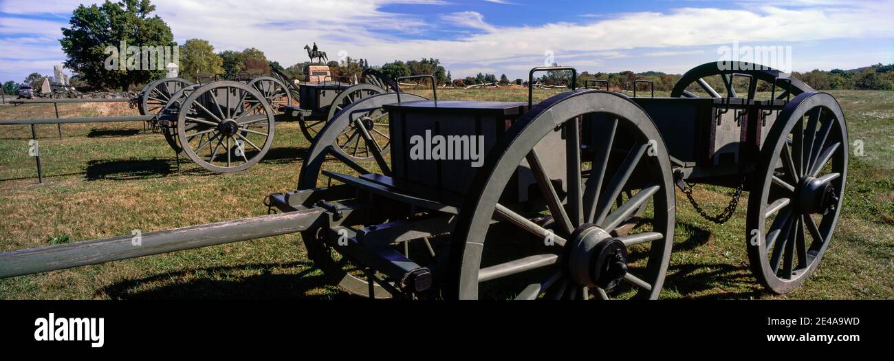 Cannon im Gettysburg National Military Park, Gettysburg, Pennsylvania, USA Stockfoto