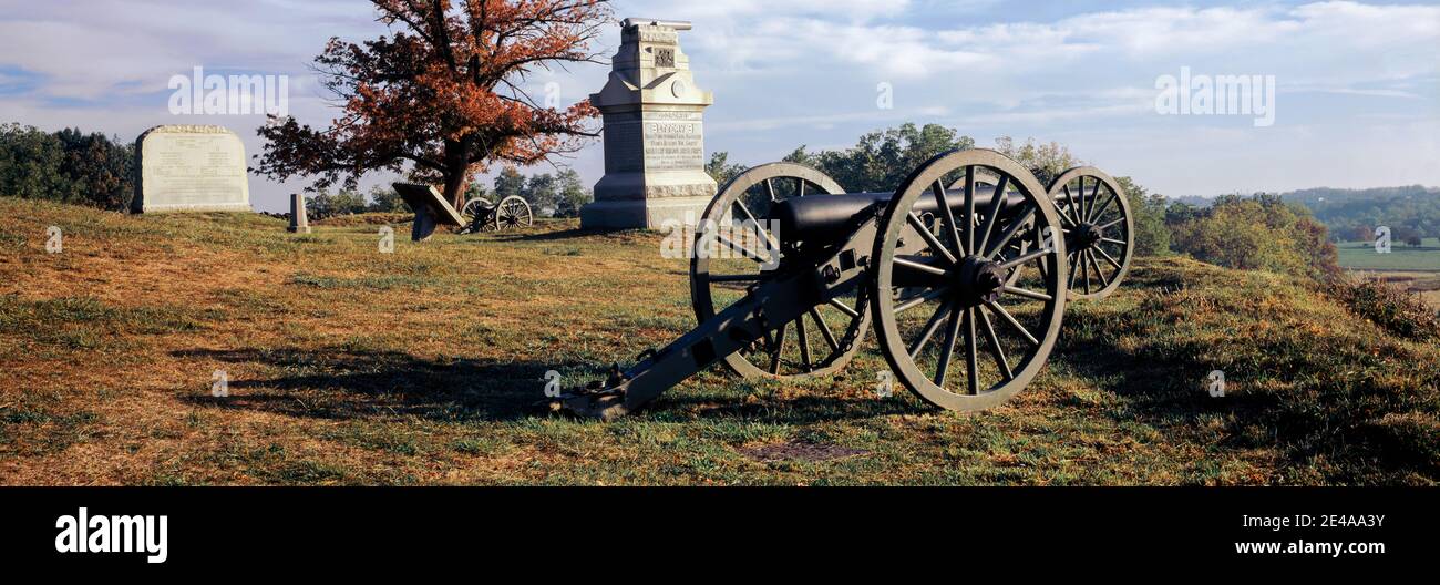 Gedenkstätte im Gettysburg National Military Park, Gettysburg, Pennsylvania, USA Stockfoto