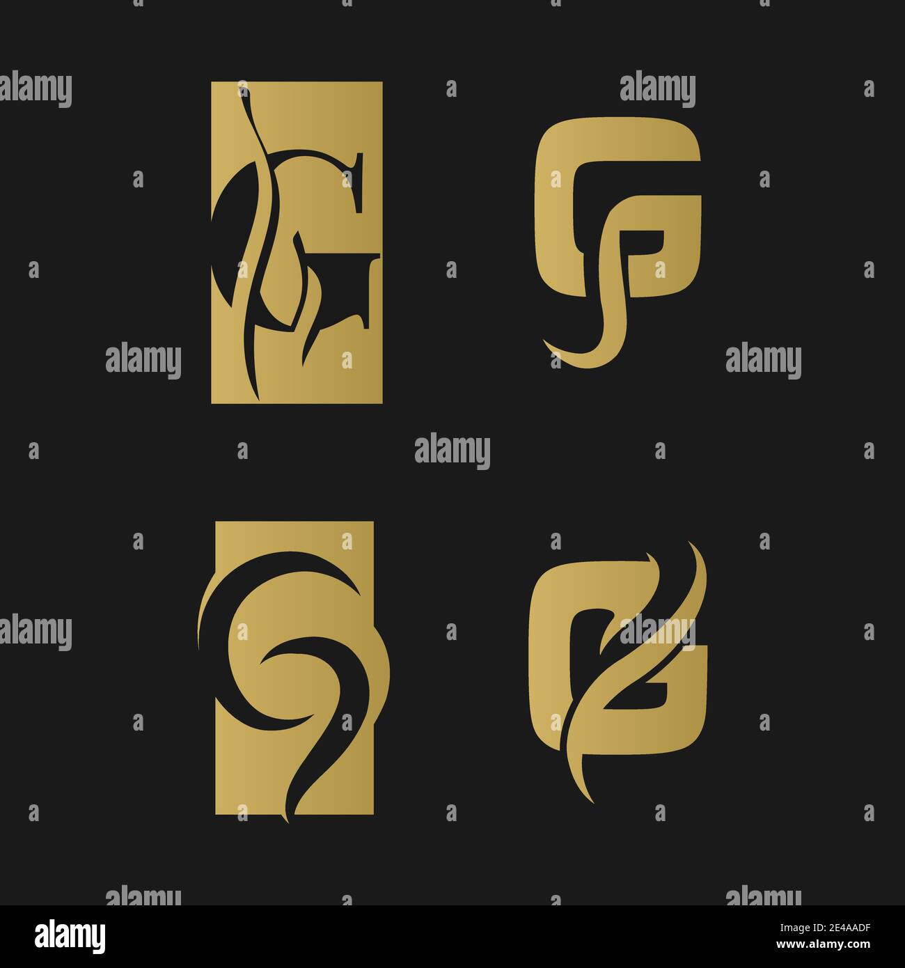 Set Letter G Logo Symbol flach und Vektor Design template.EPS 10 Stock Vektor