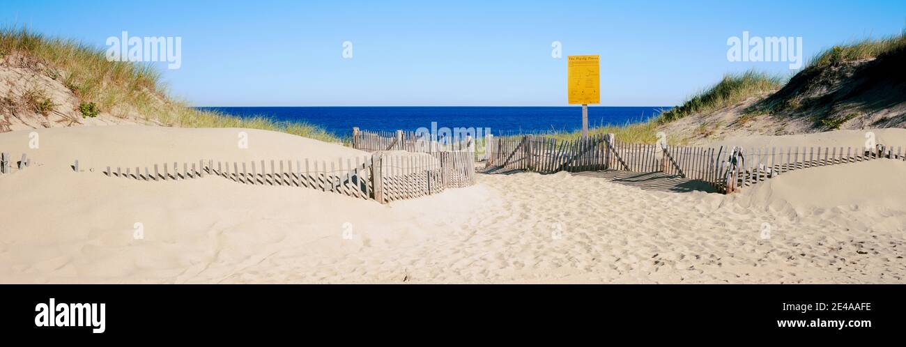 Zaun am Strand, Cape Cod, Massachusetts, USA Stockfoto