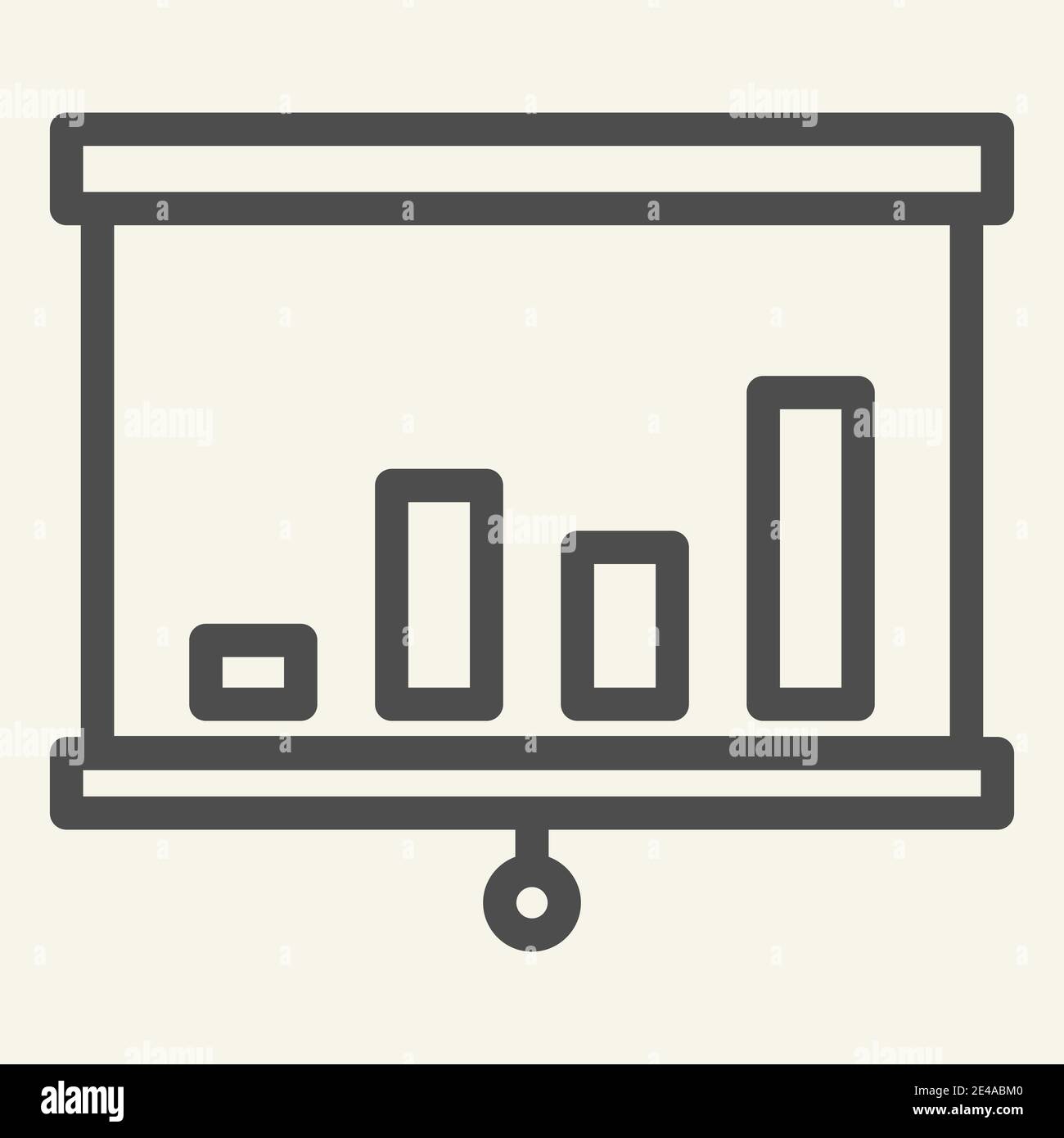 Symbol für die Plakatwand-Zeile der Präsentation. Vektordarstellung der Plattenpräsentation isoliert auf Weiß. Design mit Kartenumriss, für Web und App entwickelt. Eps Stock Vektor