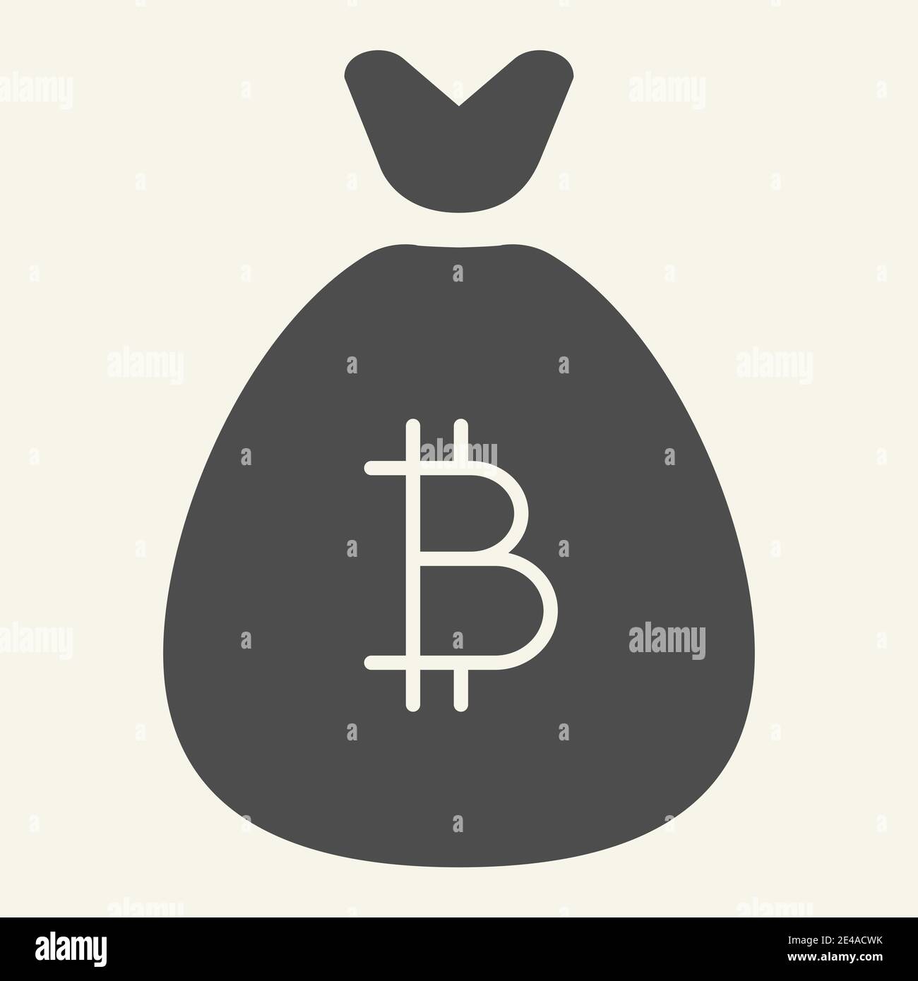 Bitcoin-Tasche mit festem Symbol. Kryptowährung Einsparungen Vektor-Illustration isoliert auf weiß. Krypto Geldbeutel Glyph Stil Design, für Web und App entwickelt Stock Vektor