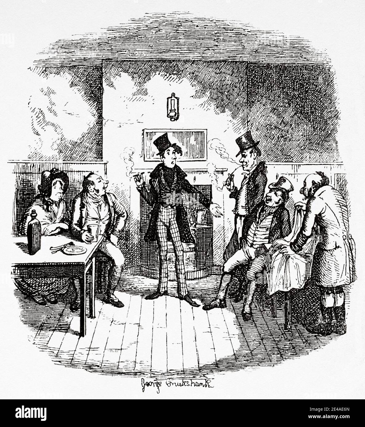 Herr Watkins Tottle. Alte Illustration für Skizzen von Boz. Charles Dickens Stockfoto