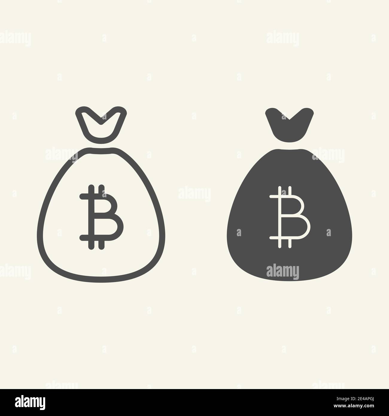 Bitcoin-Beutel Linie und Glyph-Symbol. Kryptowährung Einsparungen Vektor-Illustration isoliert auf weiß. Krypto Geldbeutel Umriss Stil Design, für Web entwickelt Stock Vektor