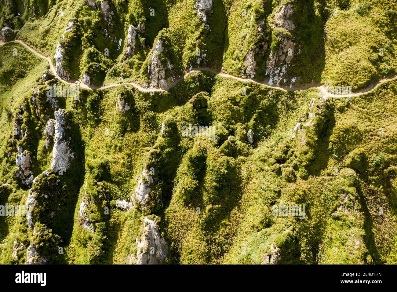 Wanderweg auf der Piste Stockfoto