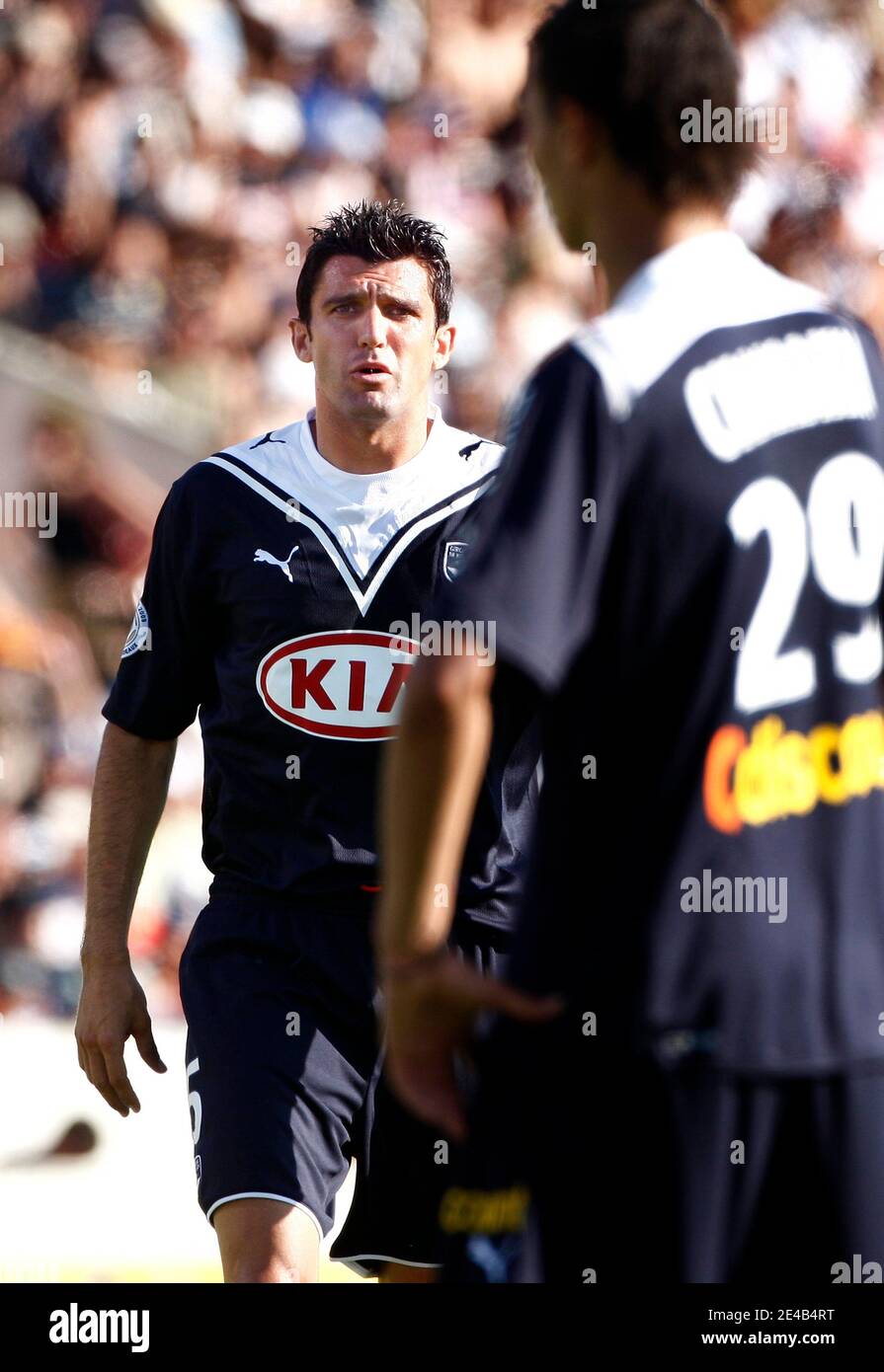 Bordeaux's Fernando Menegazzo während des französischen Fußballspiels der Ersten Liga, Girondins de Bordeaux gegen Nizza im Chaban Delmas Stadion in Bordeaux, Frankreich am 23. August 2009. Bordeaux gewann 4:0. Foto von Patrick Bernard/Cameleon/ABACAPRESS.COM Stockfoto