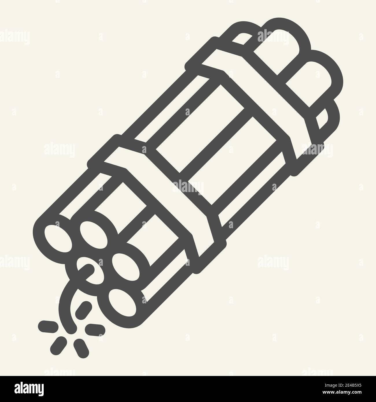 Symbol für die Countdown-Bombenlinie. Dynamit Vektor-Illustration isoliert auf weiß. Explosion Outline Stil Design, für Web und App entwickelt. Eps 10. Stock Vektor