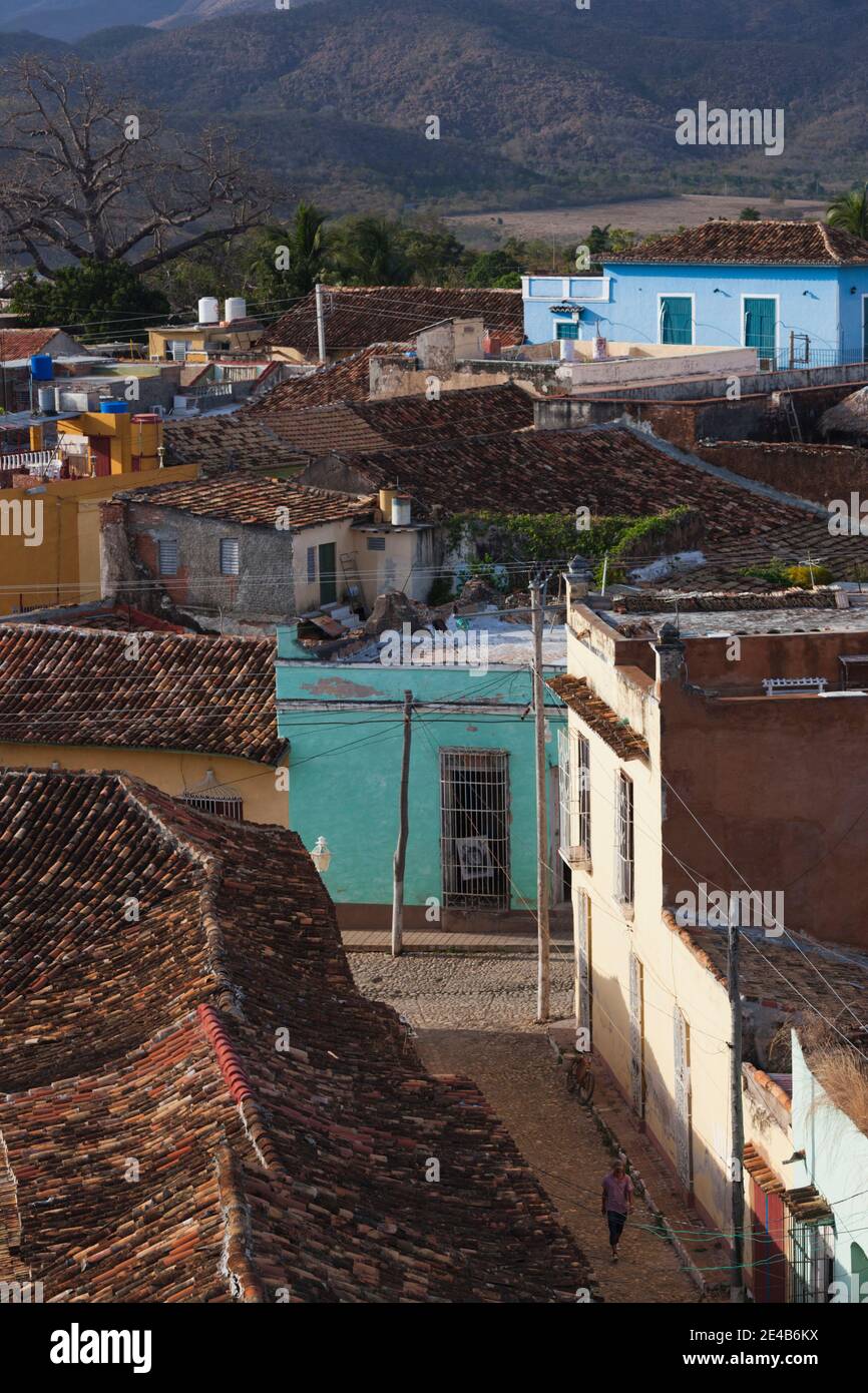 Erhöhte Ansicht einer Stadt, Trinidad, Sancti Spiritus Provinz, Kuba Stockfoto