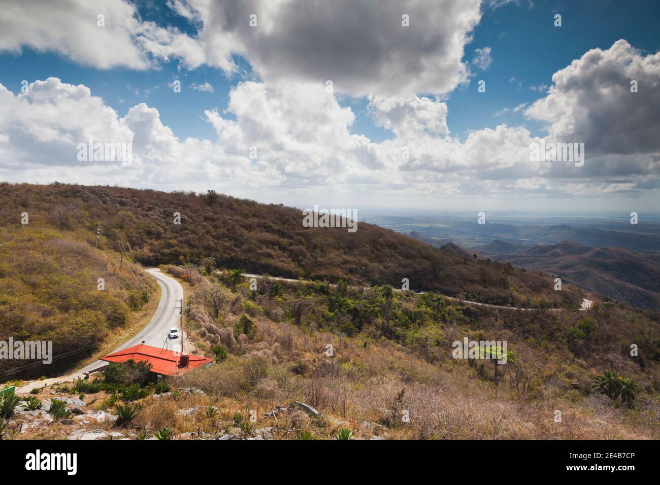 Erhöhter Blick auf einen Park, Topes De Collantes Park, Trinidad, Sancti Spiritus Provinz, Kuba Stockfoto